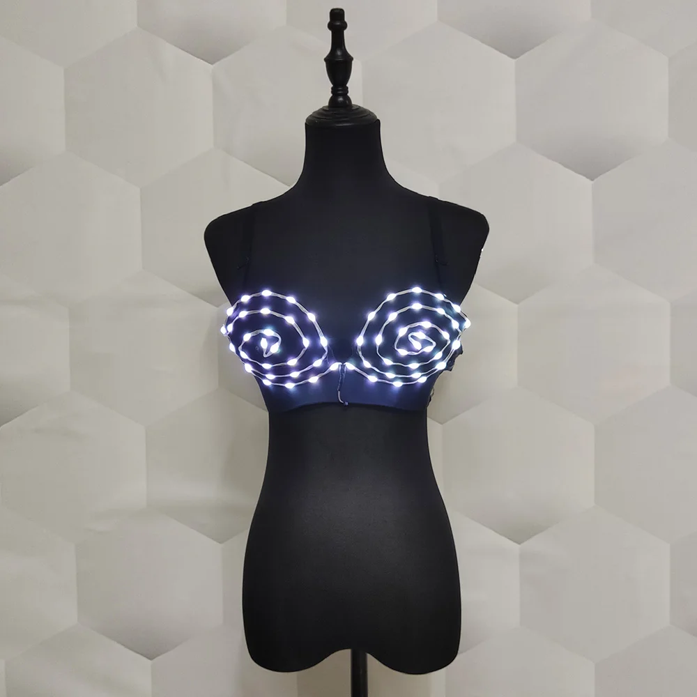 Colorful LED light bra Jazz Bar Ds Rechargeable new sexy Dj Bikini Nightclub Halloween Dancers Group Dance lingerie costumes