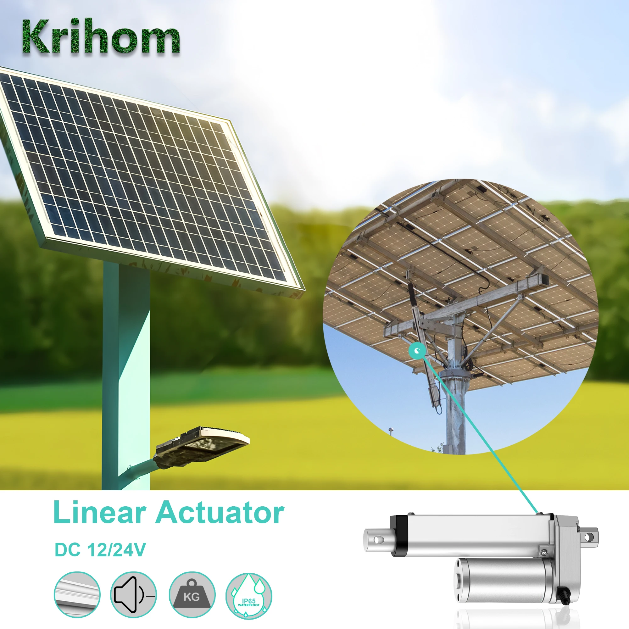 Krihom Linearantrieb 1000N 12V 24V, 50mm 350mm 700mm 1000mm, geeignet für elektrisches medizinisches Bett, Fahrzeug-Schifffenster und Türen. – Detail 9
