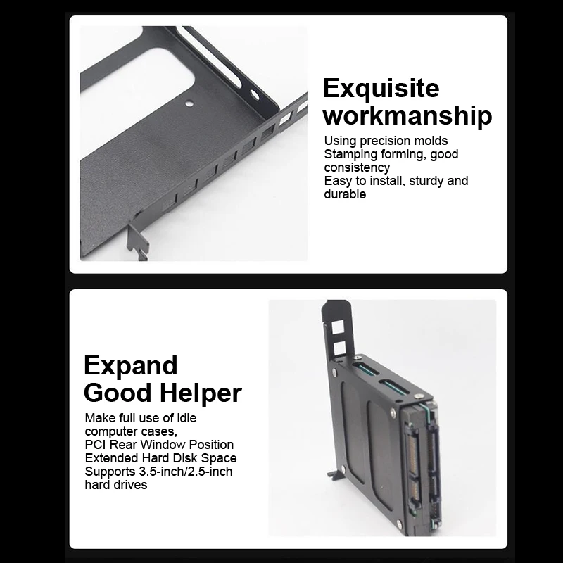 Caixa de computador desktop ssd hdd universal disco rígido bay pci slot para cartão rack de expansão adequado para discos duros de 2.5 polegadas/3.5 polegadas