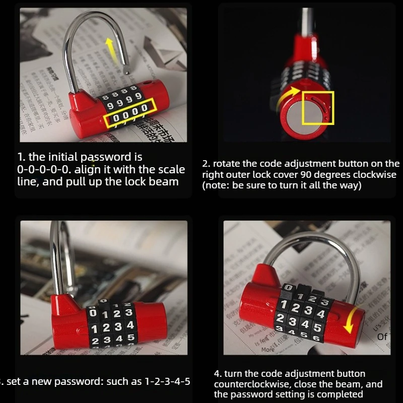 5-digit Password Extension Beam U-shaped Password Lock Cabinet Door Handle U-shaped Password Padlock Head Candado De Contraseña
