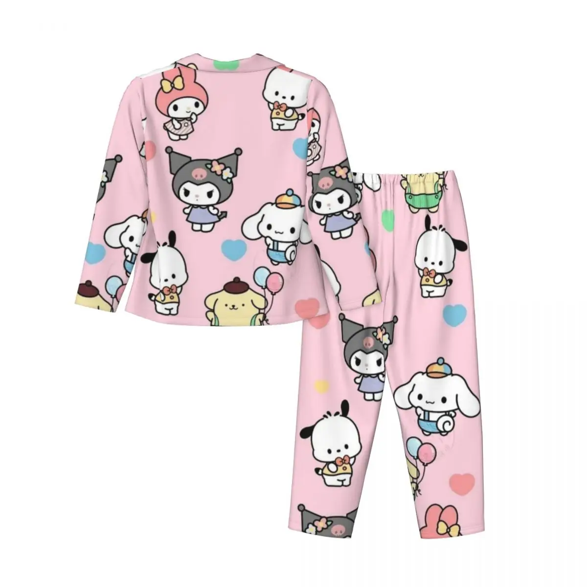 Sanrio Kuromi Women Pajamas 2 Pieces Set Loungewear pyjama pour femme