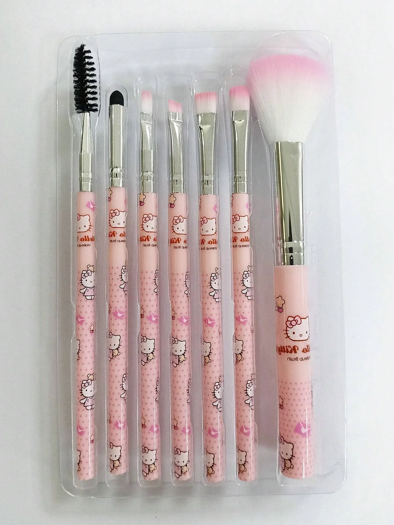 Sanurgente-Ensemble de pinceaux de maquillage pour femme, Hello Kitty, fard à barrage, fond de teint, fard à joues, kit d'outils de beauté cosmétique, cadeau d'anniversaire pour fille avec boîte