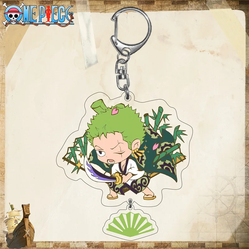 ONE PIECE Keychains Creative Toys Luffy Zoro Nami Usopp Portgas·D· Ace Chopper Anime Figures Acrylic Keychain Pendant Keyrings