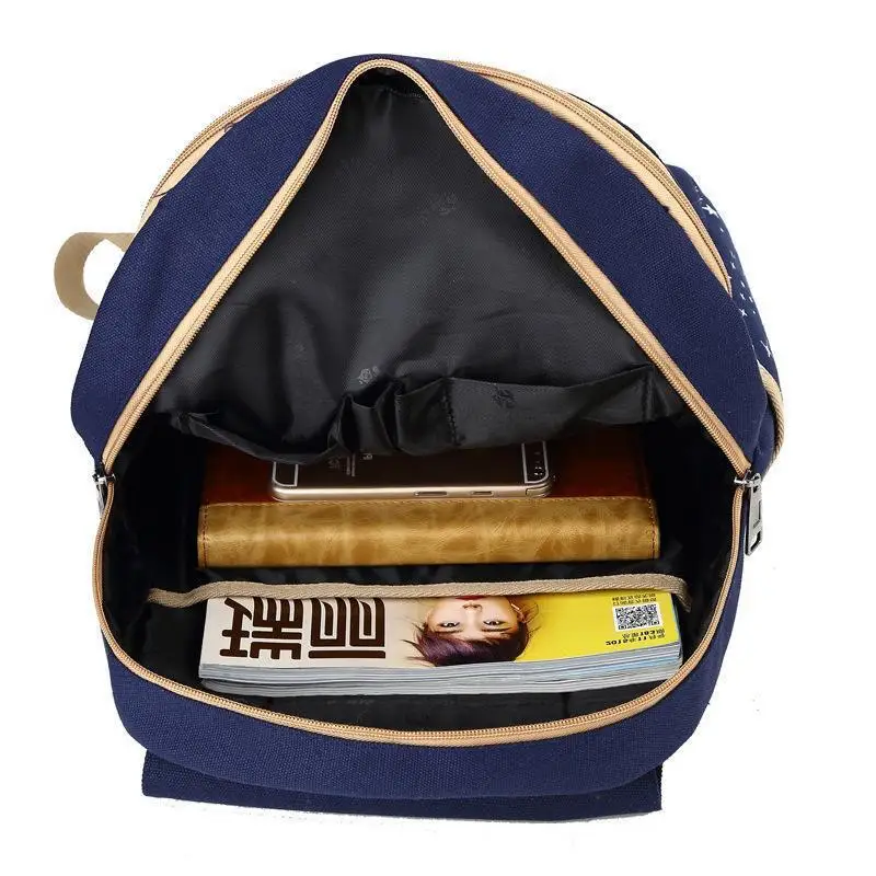 여학생용 스쿨 백팩 세트, 크로스백, 필통, 지갑, 곰 펜던트가 달린 귀여운 스쿨 백, 십대 소녀들을 위한 책가방 토트백