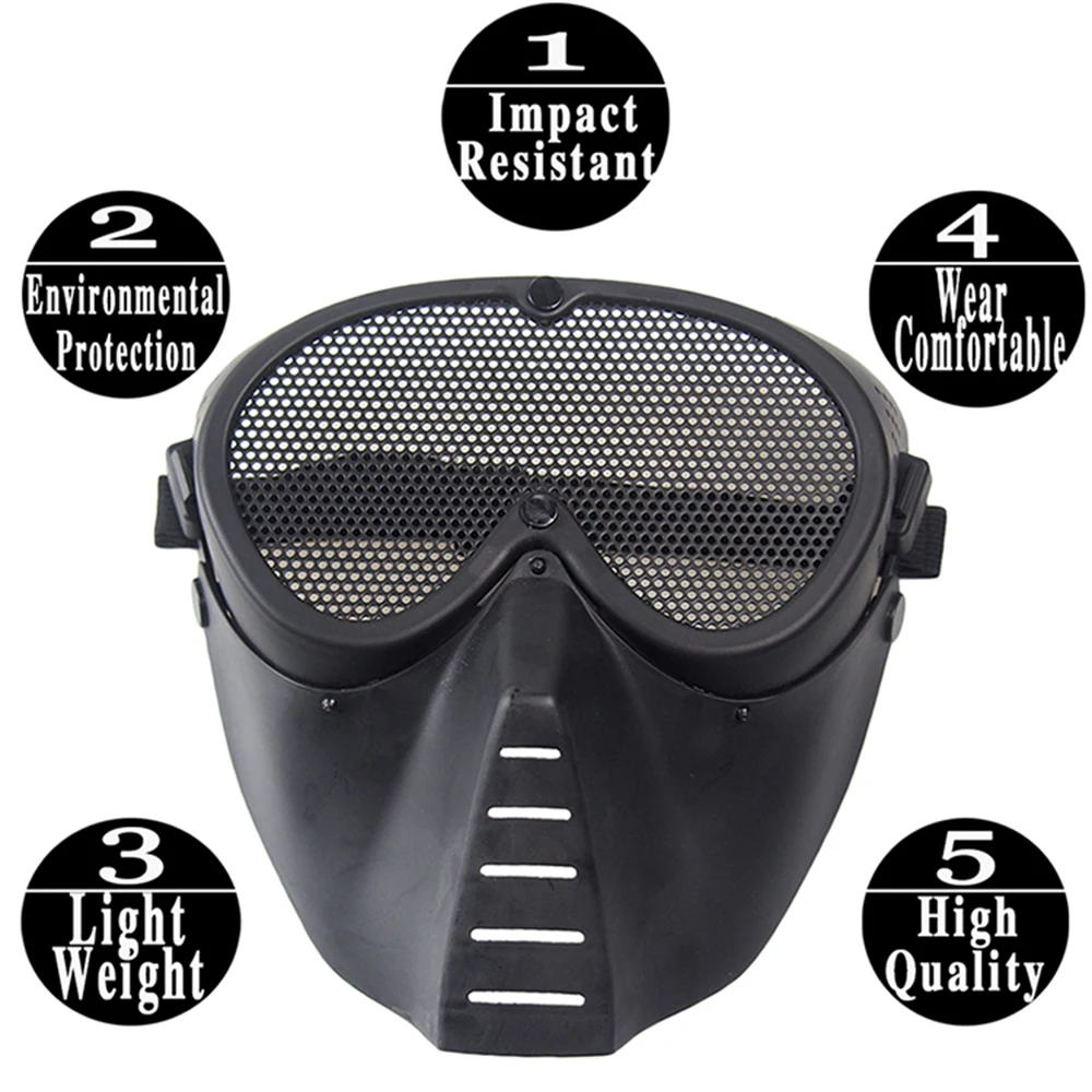 Breathable Full Face Tactical Mask, Airsoft Paintball, CS Wargame Sports Mask, Cool Cosplay Masks