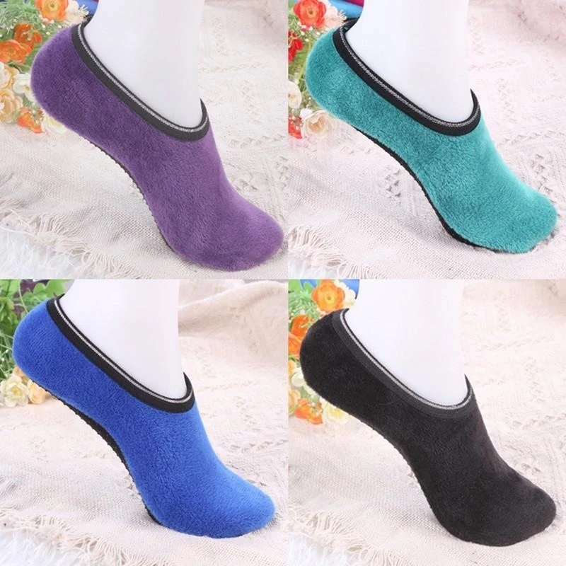 NEW Hotsale Women Men Unisex Slipper Non-Slip Socks Soft Fleece Gripper Slippers Floor Socks(Random Color)