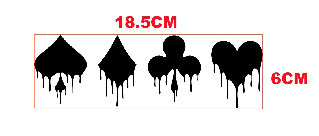 Motorcycle Car Stickers Waterproof Reflective Classic Modern Poker Pattern Car Body Decorative Decal