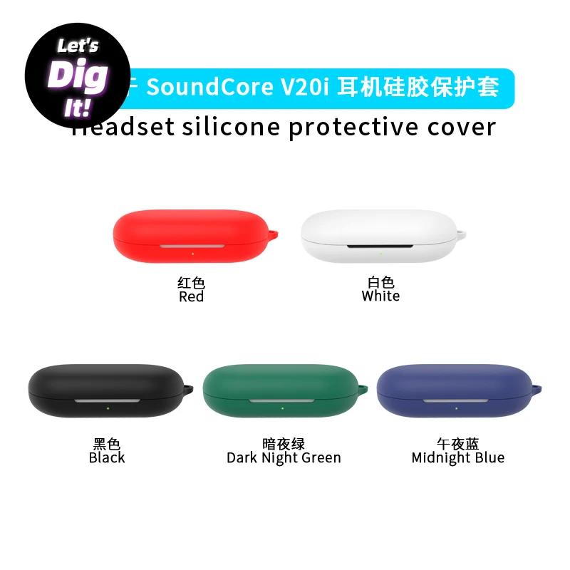 

High Quality For Soundcore V20i Case Earphone Cover Silicone Cover Case Anti-fall Dust Charging Silicone Wireless Earphone Case