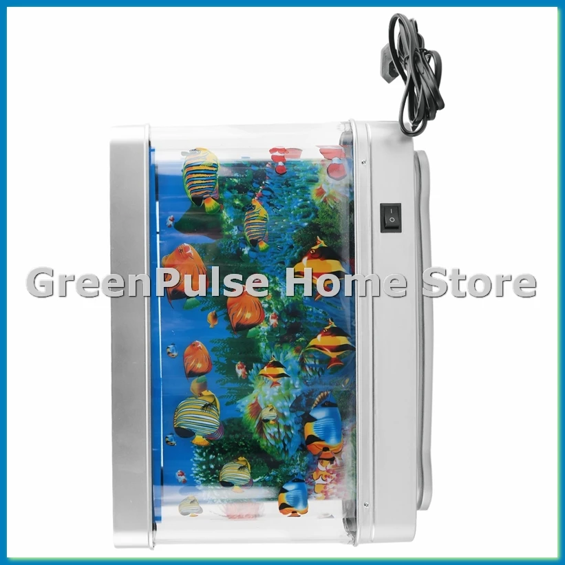 Led Fish Tank Lamp Dynamic Virtual Ocean Dolphin Artificial Tropical Landscape Night Light Cute Room Decoration EU Plug-AD23