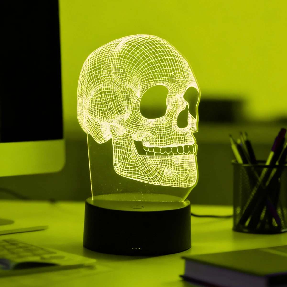 1pc Skeleton Creative USB Night Light, Halloween, Festival Gift Night Light for Friends, Atmosphere Decorative Light.