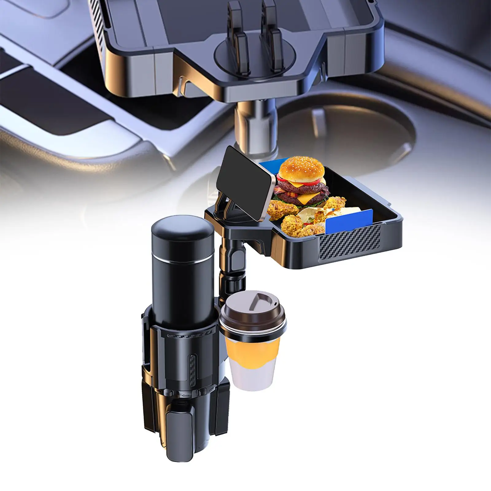 موسع حامل أكواب عام لصينية طعام قابلة للفصل للسيارة وقاعدة قابلة للتوسيع #1