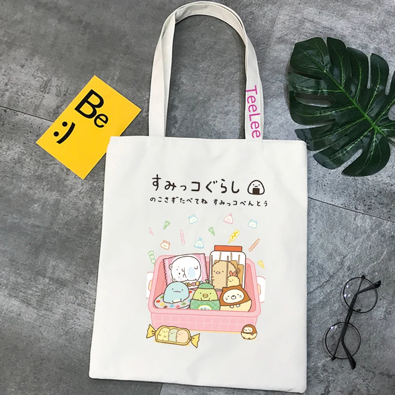 Anime Sumikko Gurashi Shopper Bag Tote Bag for Women Cute cartoon Tote Bag Kawaii Handbags Bag Eco Reusable Fashion Ulzzang Bags