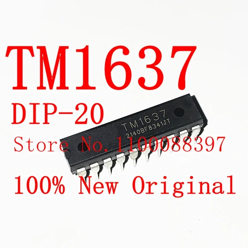 Controlador de tubo digital LED, 10 piezas, TM1637 DIP-20, IC, nuevo