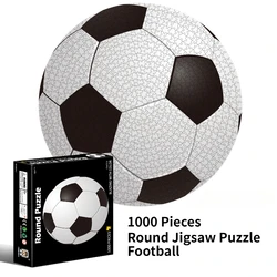 65*65cm Adults 1000 Pieces Round Shape Jigsaw Puzzles Football Paper Puzzle Reducing Toys Blazing with Color Christmas Gifts