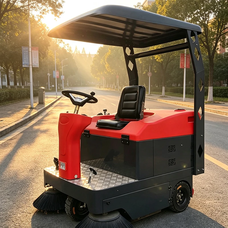 Industrial Ride‑on Floor Sweeper Flexible Steering For Narrow Workshop Aisle And Indoor Site Cleaning