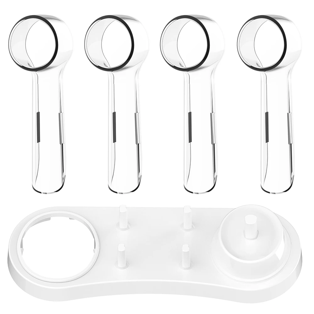 

Держатель насадок для зубных щеток Подставка для зарядного устройства для зубных щеток и пылезащитный чехол для насадки щетки, совместимый с электрическими зубными щетками Oral B