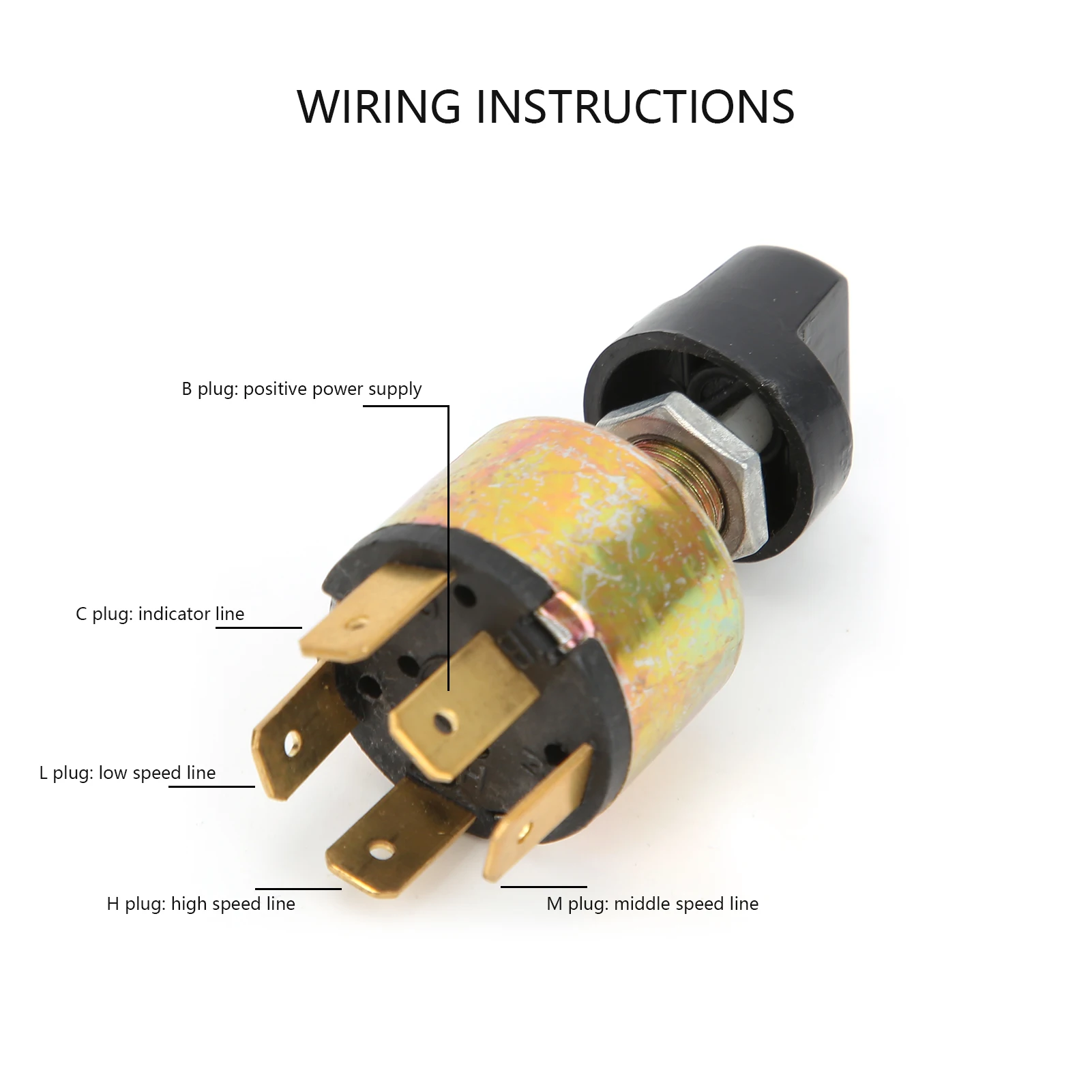 3 Position AC Control Air Conditioning 3 Speed Blower Switch AC Control Plastic Rotation Knob Universal for 12V 24V Car Truck