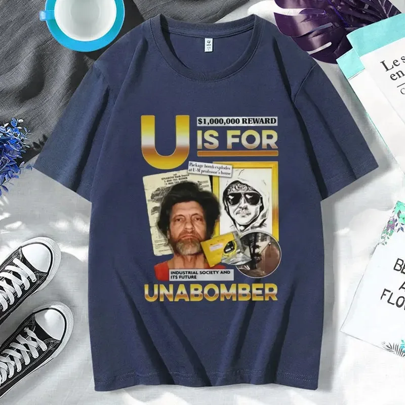 U Is for Unabomber Ted Kaczynski T Shirt Men's Women's Fashion Harajuku Vintage T-shirt High Quality Cotton Soft Tee Shirts Tops