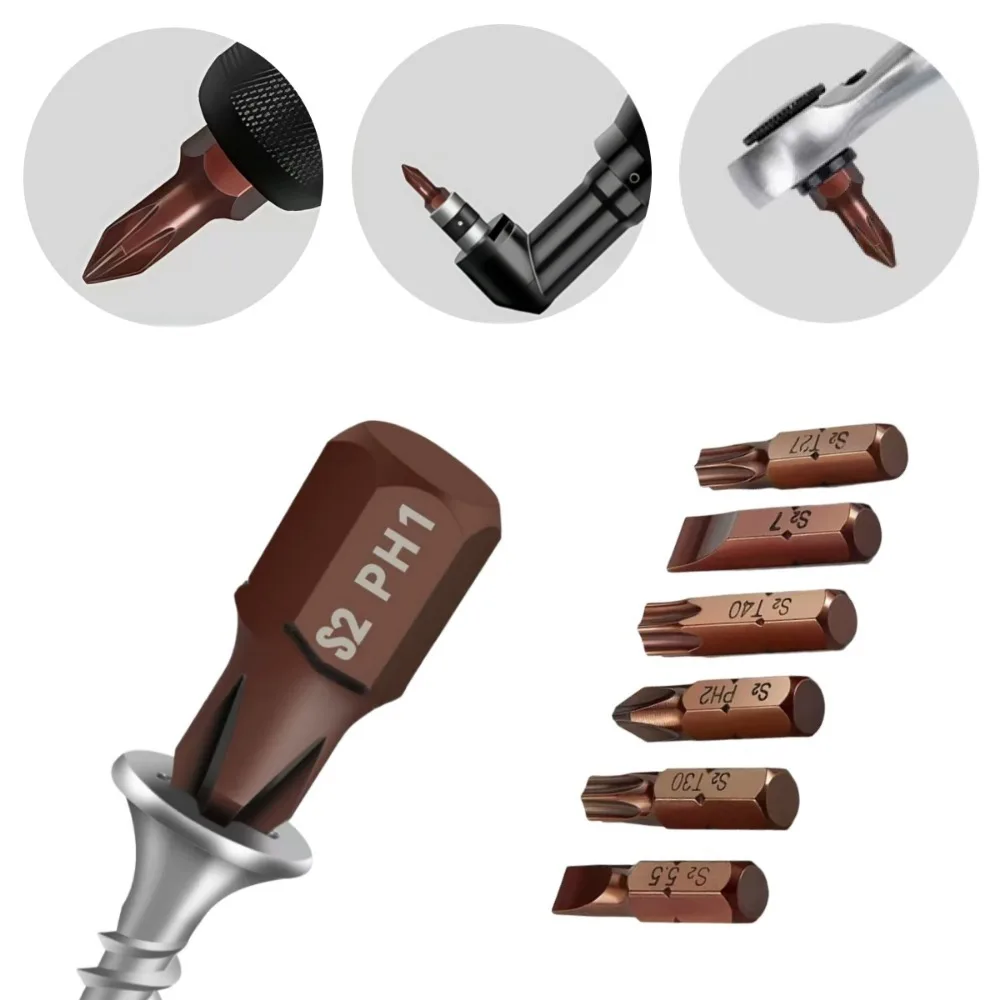 S2 Sicherheits-Schraubendreher-Bohrer-Set 1/4 Zoll S2 Stahl Schraubendreher-Bit-Set 6/8/10/12 Stück Torx HEX Quadrat Pozidriv H-Typ Kopf usw. – Detail 5