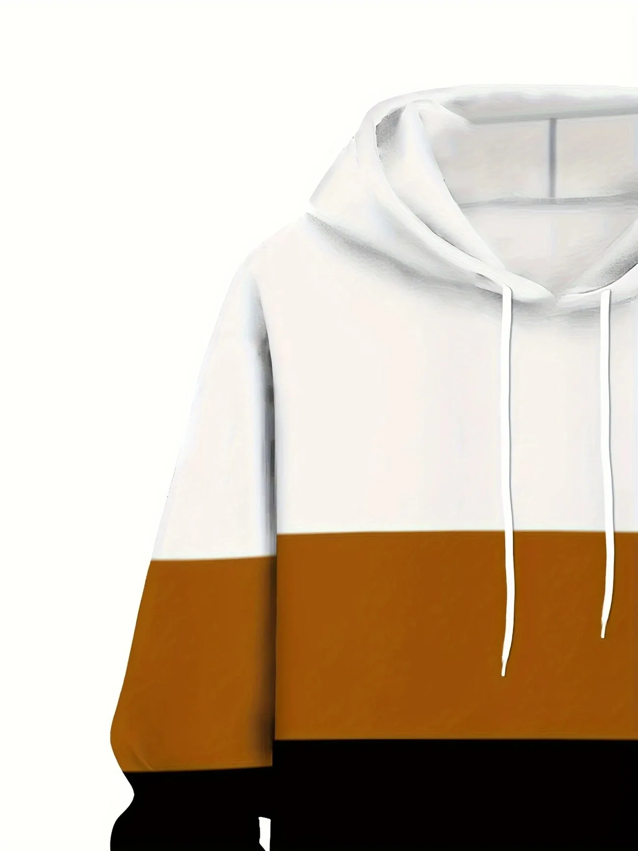 طقم سويت شيرت رجالي بأكمام طويلة وقلنسوة ومطبوع متباين مكون من قطعتين وسراويل رياضية غير رسمية مناسبة لفصل الربيع والخريف