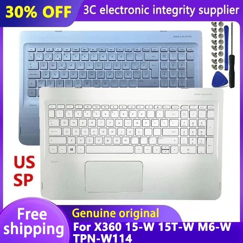 

New Original US SP Keyboard for ENVY X360 15-W 15T-W M6-W TPN-W114 Laptop Palmrest Upper Cover Top Case Keyboard 807526-001