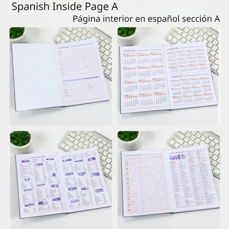 2025 Spanish Internal Page Foreign Trade Notebook, 365 Day Schedule Book Planner, Agenda 2024 2025 in Spanish Notebook Smart A/B