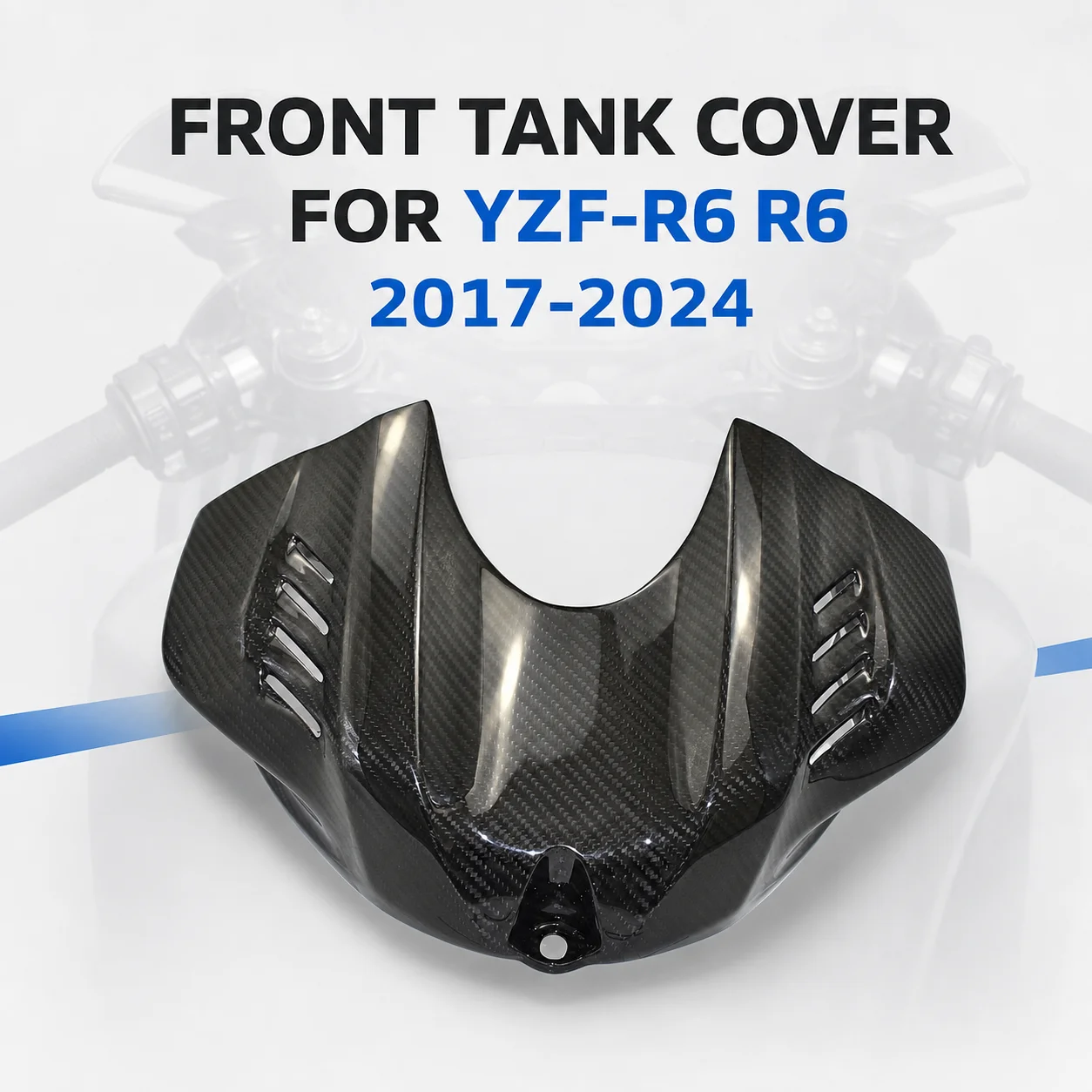 Vordere Tankabdeckung Airbox-Verkleidung Kohlefaser-Tankbereich-Verkleidung für Yamaha YZF-R6 R6 2017-2024 Motorrad-Zubehörteile