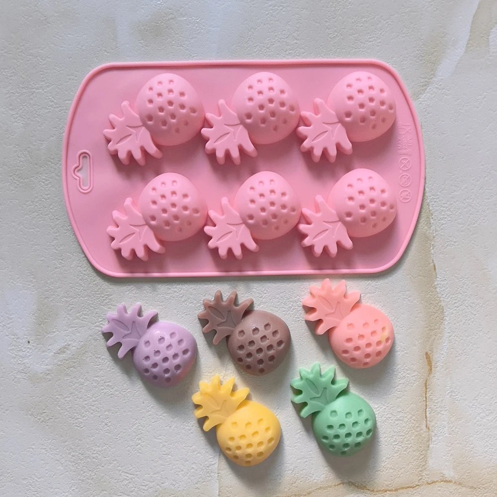 1pc Kreative frucht geformte silikon form DIY ananas geformt schokolade keks backen dessert kuchen dekoration plug-in