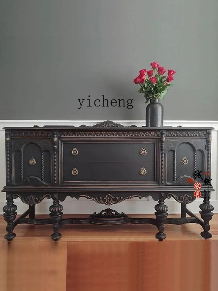 

solid wood porch cabinet entry foyer wall decoration living room carved storage
