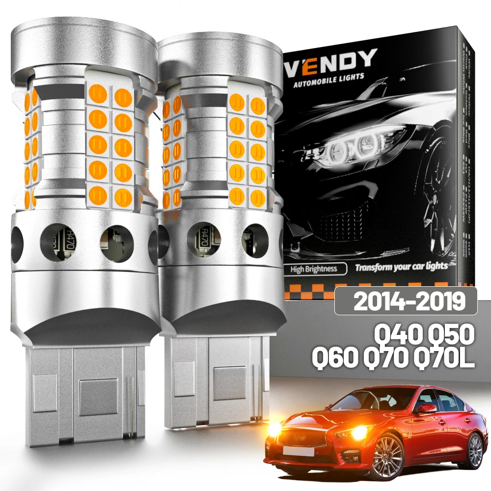2 Luces LED de Señal de Giro para Infiniti Q40 Q50 Q60 Q70 Q70L 2014-2019, Lámpara de Giro 2015 2016 2017 2018, Accesorios Canbus