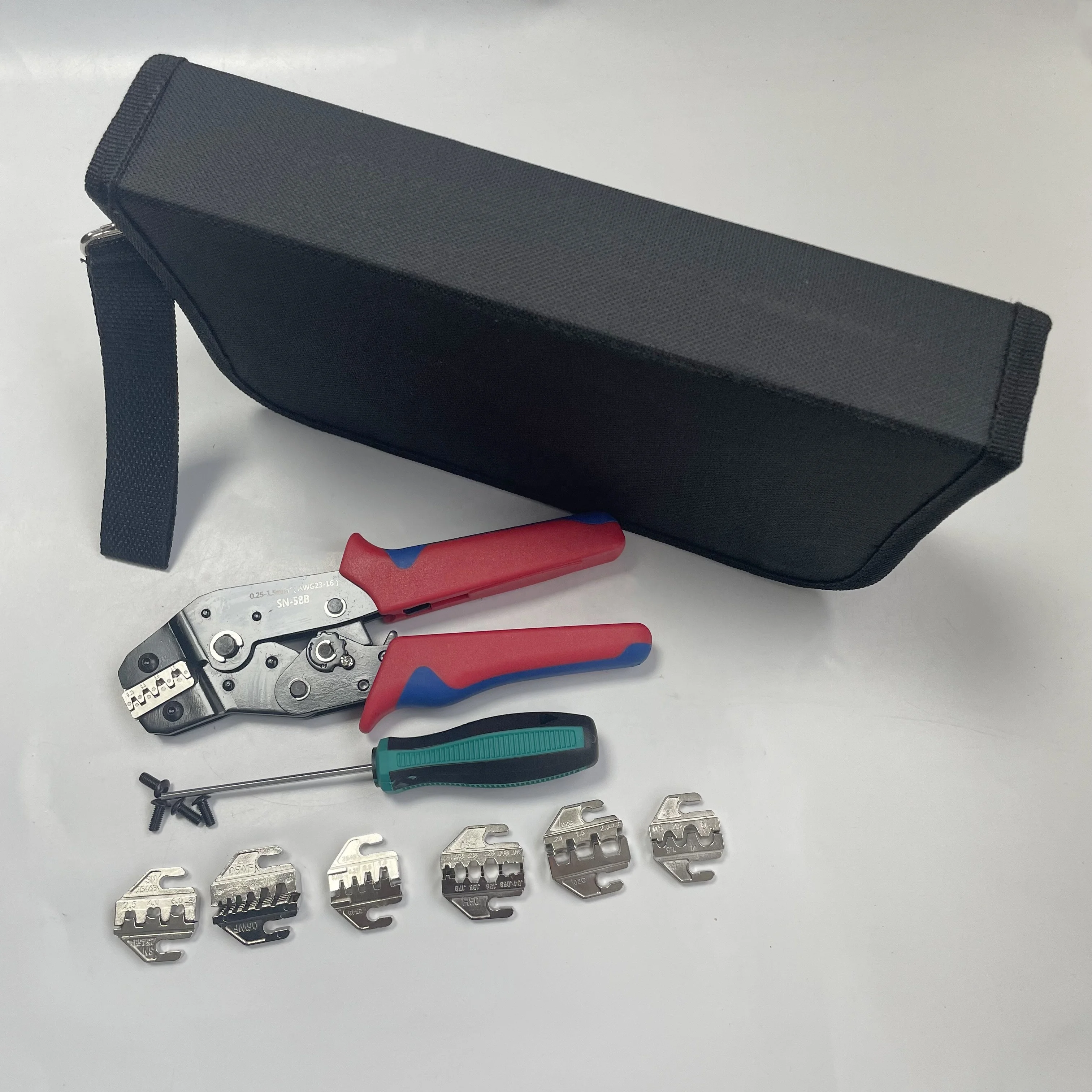 Hand Crimping Tool SN-58B Plier With 7 Changeable Jaws For Mini  Connector Insulated Wire Ferrule Terminals Crimpers Kit