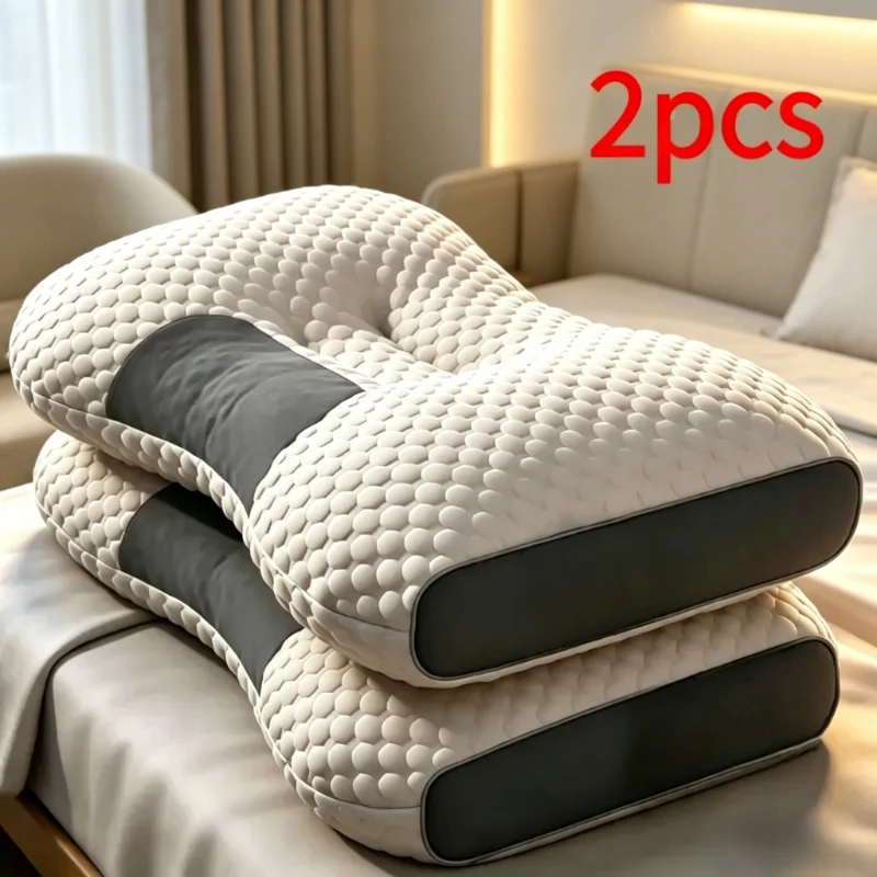 

3D Knitted SPA Massage Bean Pillow Water Cube Cervical Support Hotel Quality Pillow Core Non-collapsible for Neck Pain Relief