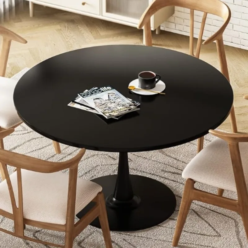 Black Round Dining Table, 42.1