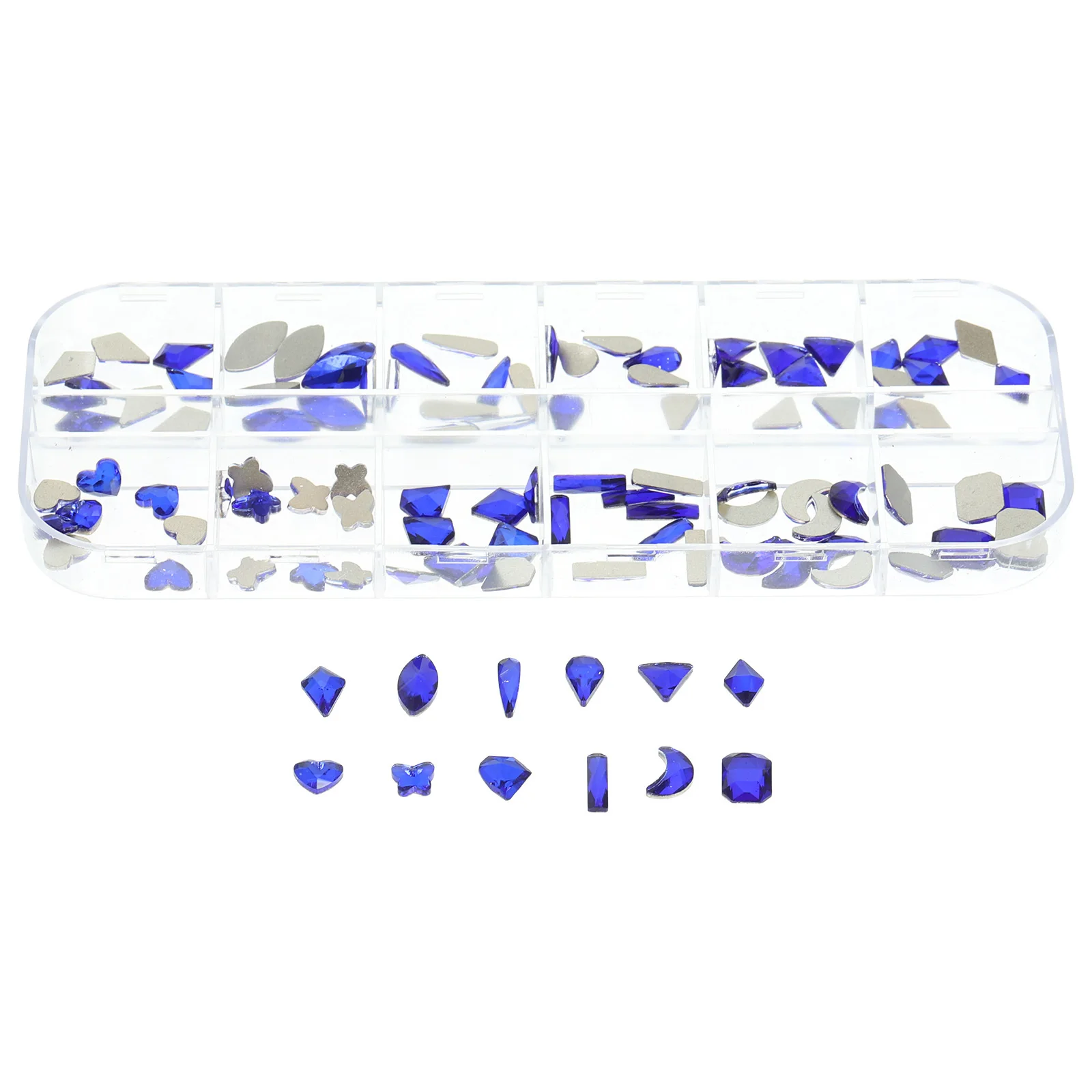 

1 Box Flatback Nail Charms Glass Multi Shapes Nail Rhinestones for Nails DIY Face Rhinestones for Makeup Craft