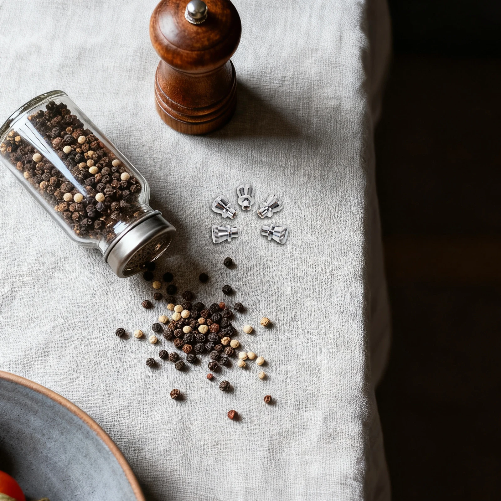 Bouton de remplacement d'écrou de moulin à poivre manuel, 5 pièces, 14Mm, pièces de broyeur à épices de cuisine pour le meulage cohérente