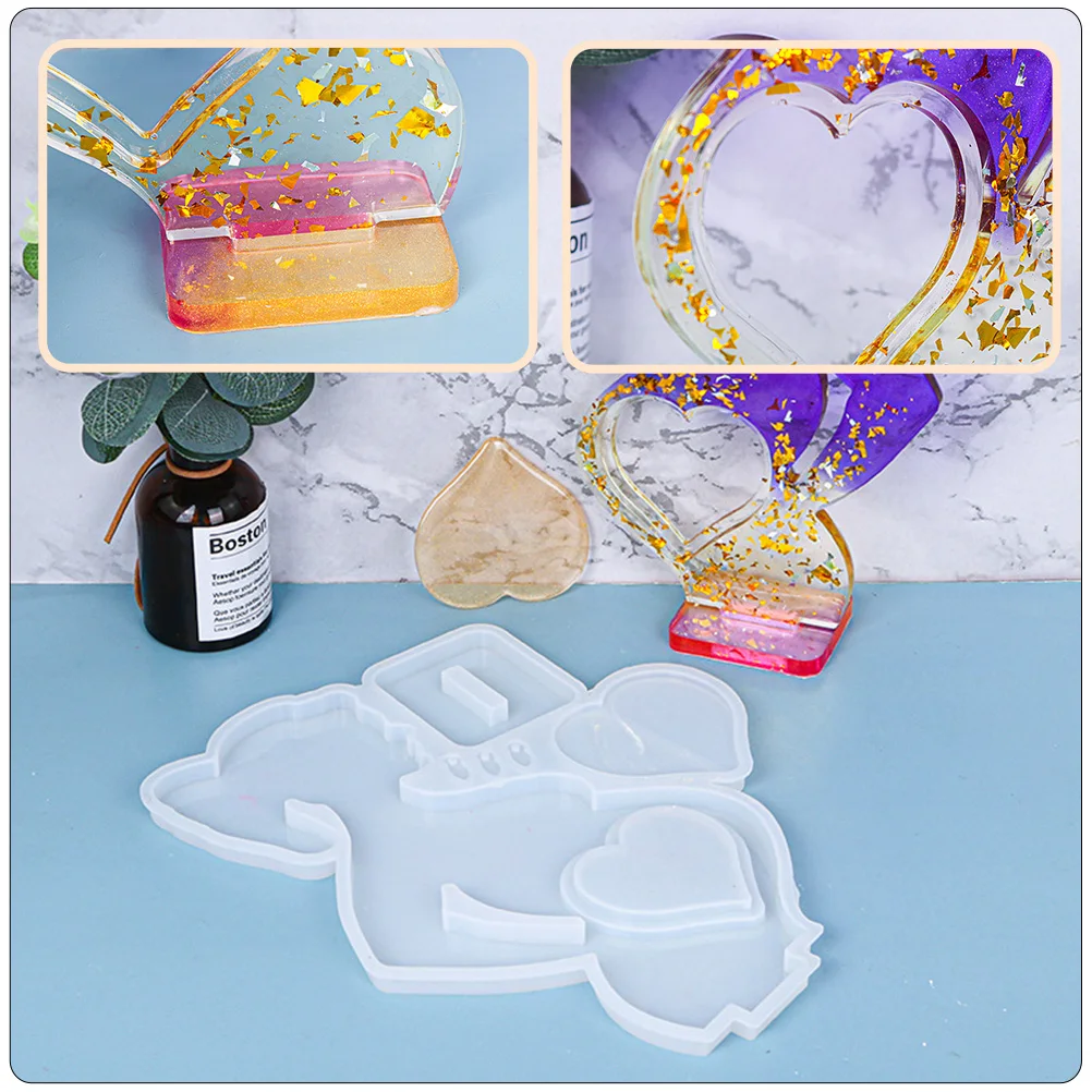 

DIY Silicone Photo Frame Mold Creative Picture Making Frames Epoxy Resin Decorative Supplies Heart Shape Crafting Tool