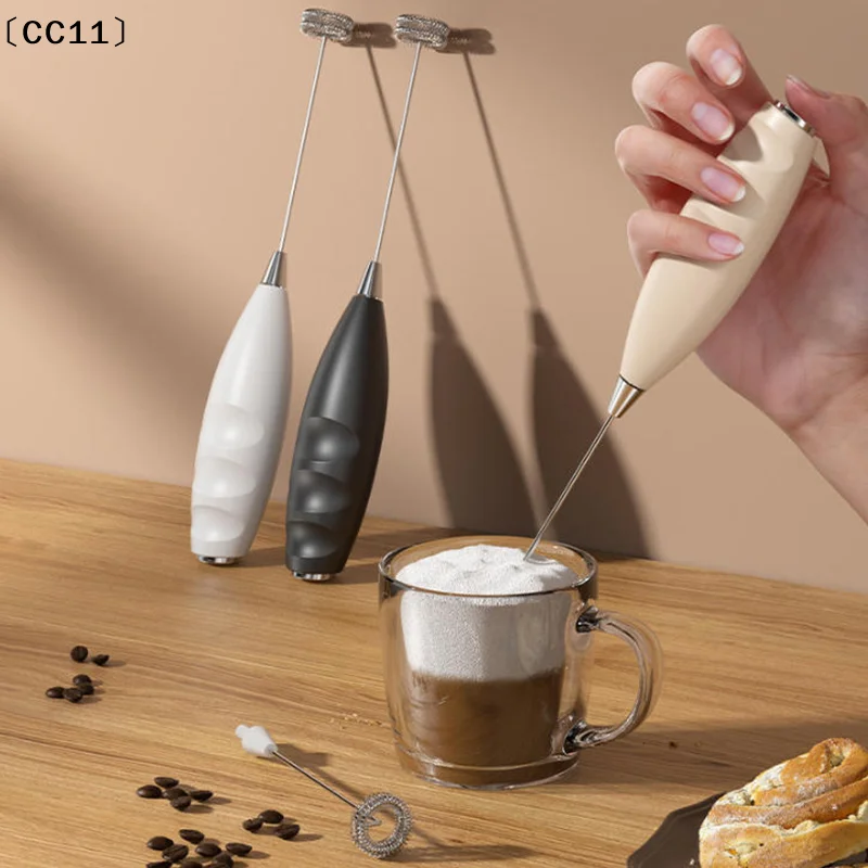 Wireless Electric Milk Frother Mixer Battery-Powered Handheld Foamer Coffee Cream Soup Peanut Butter Egg Whisk Baking 〔CC11〕