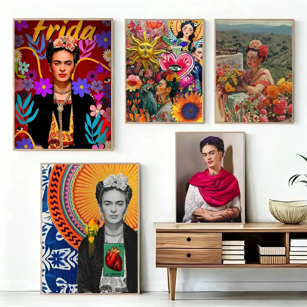 F-Frida K-Kahlo Art Poster High Quality Dorm Living Room Aesthetic Wall Decoration Painting Stickers Gift