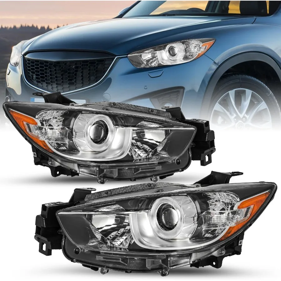 

Headlights Assembly Fit for 2013 2014 2015 2016 Mazda CX-5 Factory Halogen Projector Headlamp Replacement for Passenger and Dri