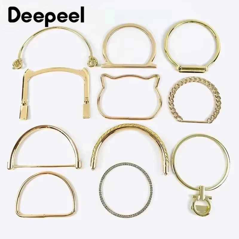 2/4Pcs O D Rings Metal Bag Handles Chain Replacement DIY Handbags Purse Frame Handle Handmade Bags Hardware Accessories