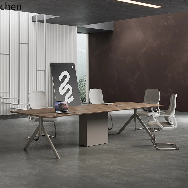 HT office rectangular business negotiation environmental protection large and small conference table and chair combination