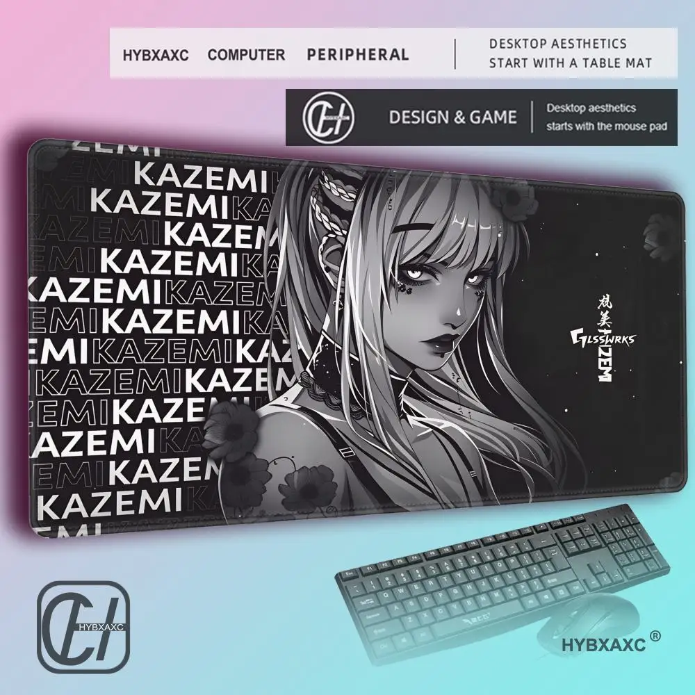 HYBXAXC Akari Gaming Mouse Pad Kazemi Mousepad Non-Slip Mouse Mat Game Professional Computer Desk Mat Anime Rubber Table Mats