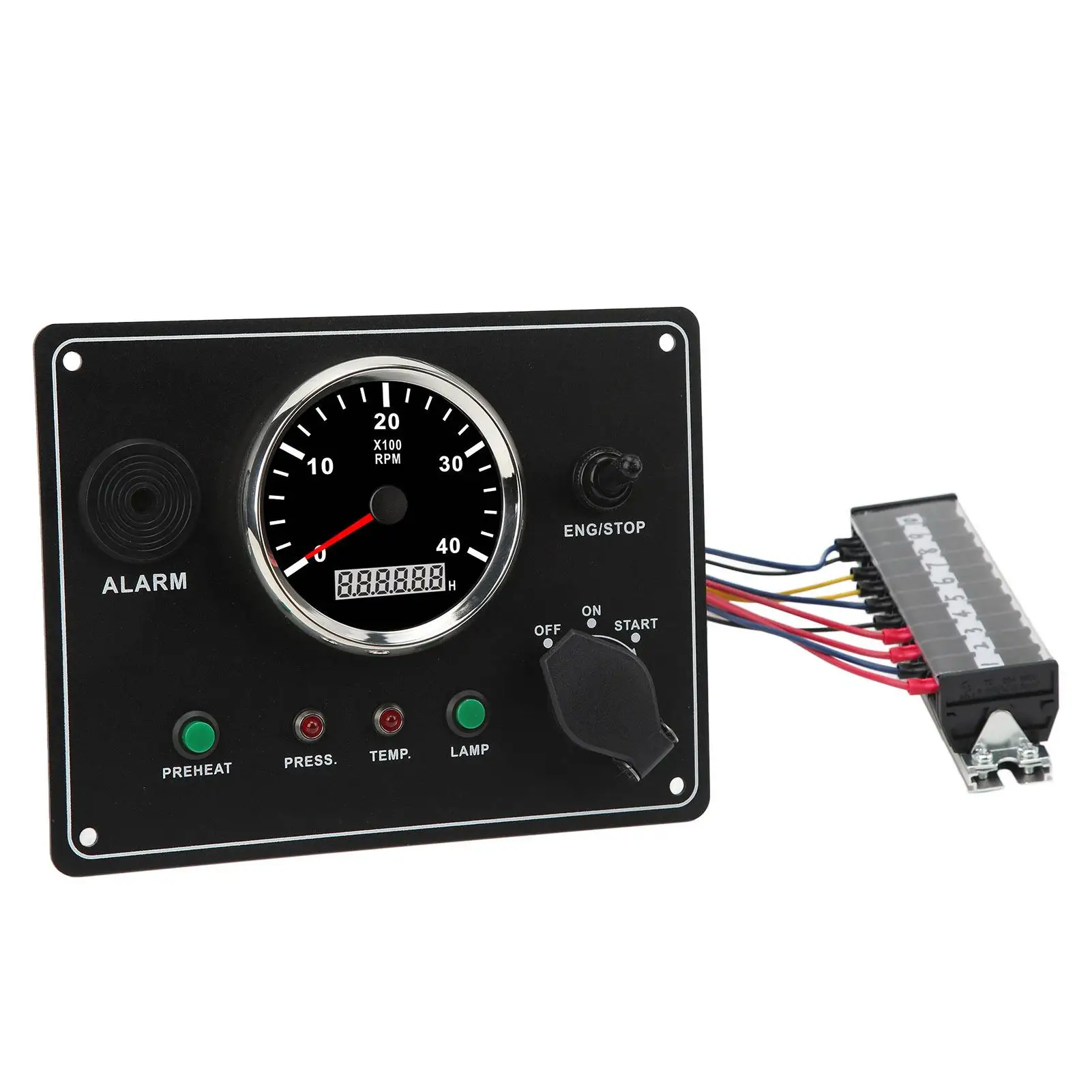 Engine Instrument Panel 4000RPM Professional Wide Operating Voltage Fog Proof Boat Instrument Panel Dustproof for rv for yacht