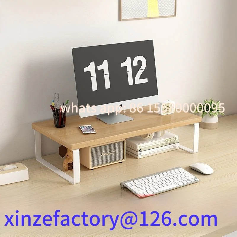 Customizable Elevated Display Stand Base Office Desktop Storage Organizer Ra Wood Material Cuter