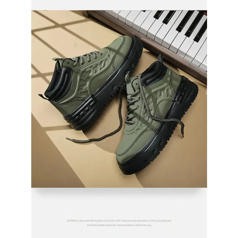 Sepatu Kasual Pria Model Jalanan, Musim Gugur dan Musim Dingin, Ukuran Besar, Model Rendah, Ujung Bulat, Modis