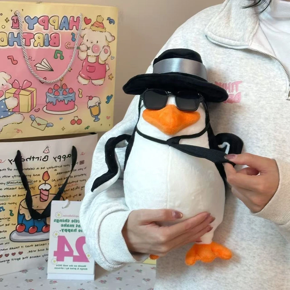 

Hot-selling New Abstract Elegant Person Penguin Plush Toy Glasses DIY Hat Phone Accessory Penguin Doll Children's Gift