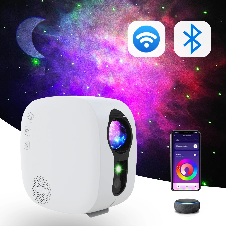 Star Galaxy Sterrenhemel Projector Roterend Water Zwaaiend Nachtlampje Led Kleurrijke Nebula Cloud Lamp voor Room Decor Nachtverlichting