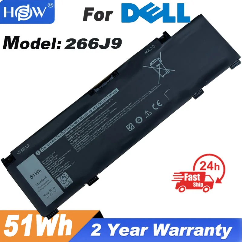 

Original 266J9 Battery For Dell G3 15 3590 3500 G5 15 5500 5505 for Inspiron 14 5490 266J9 11.4V 51WH/4255mAh Original 266J9 Ba