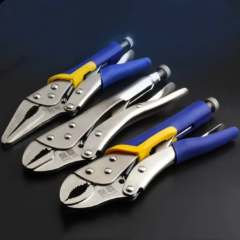 18 Types Locking Pliers,High-carbon Steel Multifunctional Tool,Round Mouth C Type Flat Head Quick Sealing Fixed Clamp