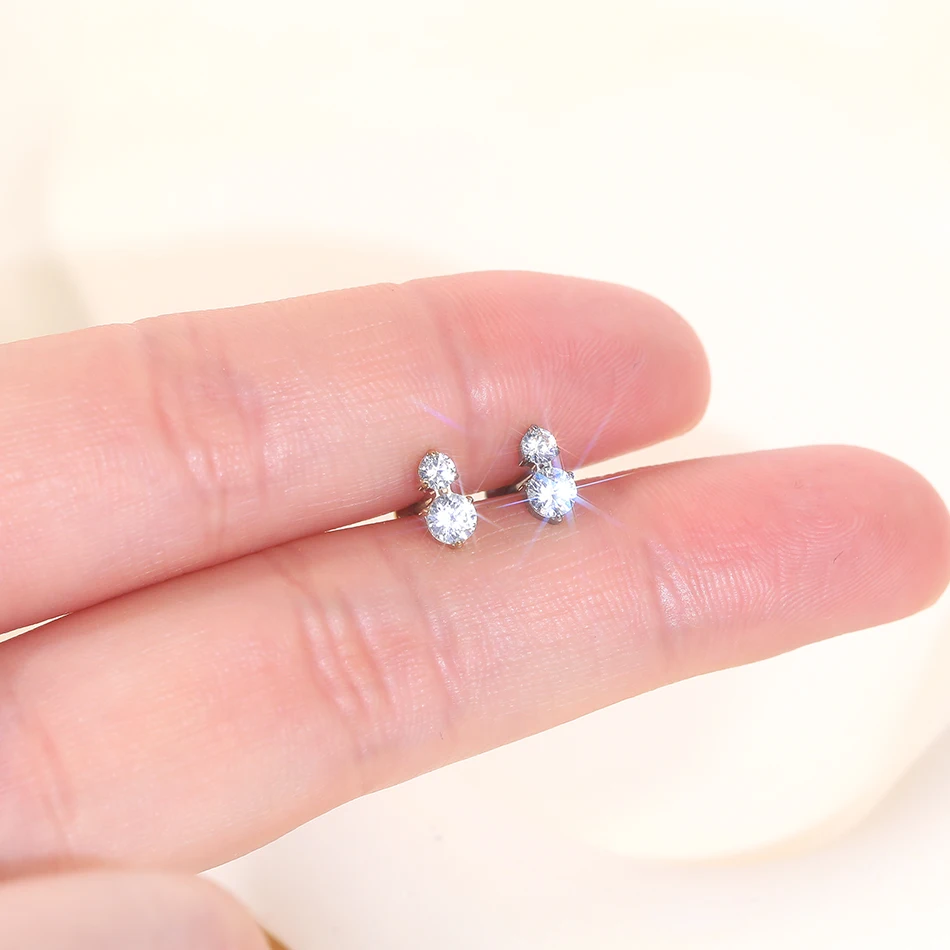 1PC Titanium Zircon Star Flower Labret Piercing for Women Cartilage Tragus Daith Helix Stud Earring Body Jewelry view 3